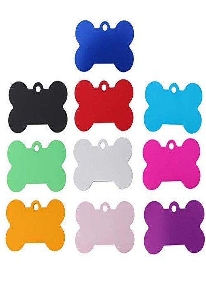 Pups&Pets 4 Colors Bone Shape Personalized Dog Cat Id Tags Imported Laser Engraved Cat Puppy. Free Bell Gift: Pink, L (Set of 4 Pcs). - Image 2